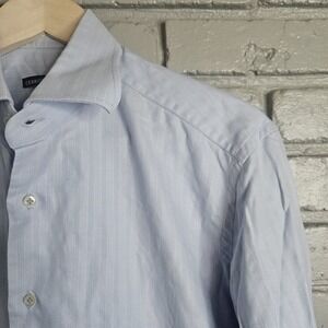 Cerruti 1881 Men's Dress Shirt Blue Herringbone Large 16/40-41
